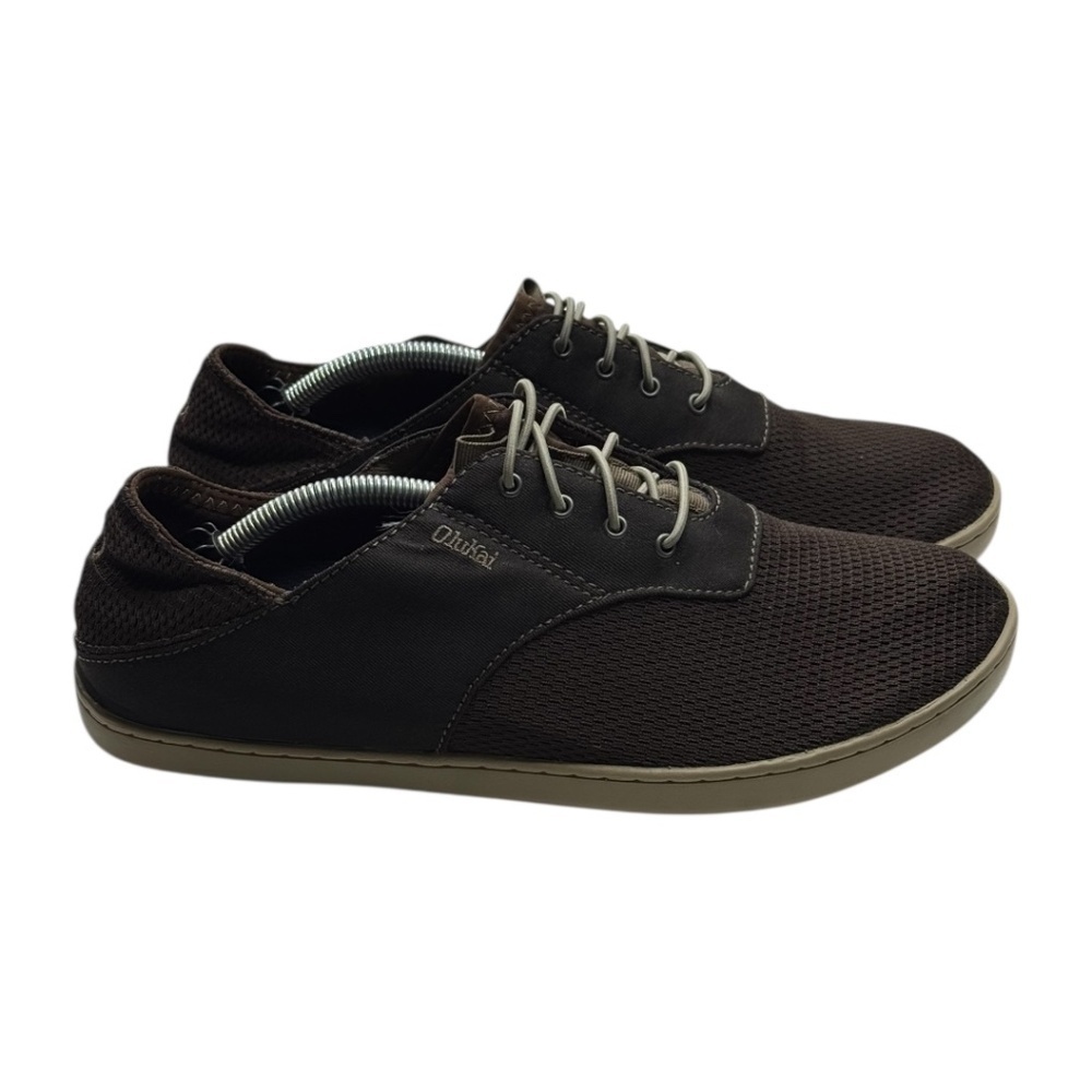 OluKai Nohea Moku Comfort Sneakers Men’s Size 8 10283-6363 Brown Slip On